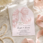 Perlen-Bow-Luxus-Mädchen-Baby-Party Einladung