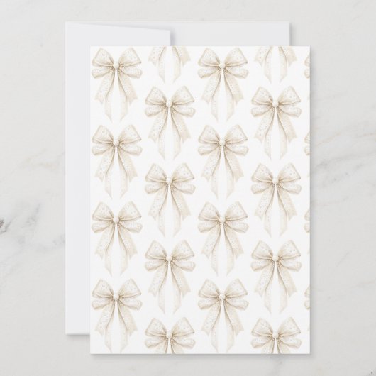 Perlen Bow Sie bindet das Brautparty des Knotens Einladung (Rückseite)