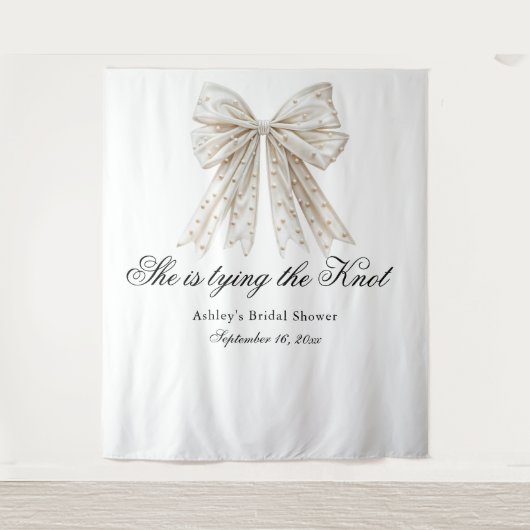 Perlen Bow Sie bindet das Brautparty des Knotens Wandteppich (Vorderseite)