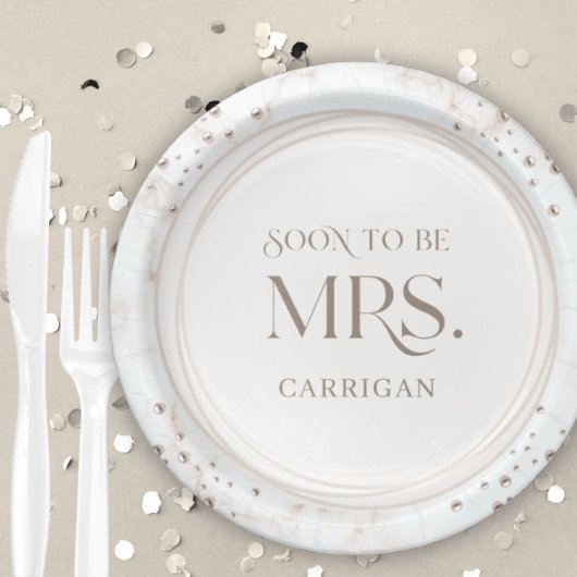 Perlen-Brautabschied bald Mrs. Modern Minimal Pappteller