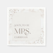 Perlen-Brautjunggesellinnenparty Bald Mrs. Modern Serviette (Vorderseite)