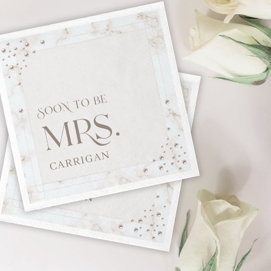 Perlen-Brautjunggesellinnenparty Bald Mrs. Modern Serviette