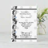 Perlen, Diamanten und Polka-Punkte Einladung (Stehend Vorderseite)