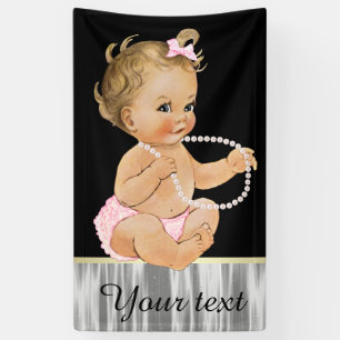 Perlen Falten Hose Mädchen Baby Shower Banner