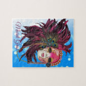 Perlen, Federn und Karneval-Maske Puzzle (Horizontal)