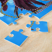 Perlen, Federn und Karneval-Maske Puzzle (Seite)