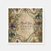 Perlen-Fleur-de-Lis-Mardi-Gras-Masquerade Serviette (Vorderseite)