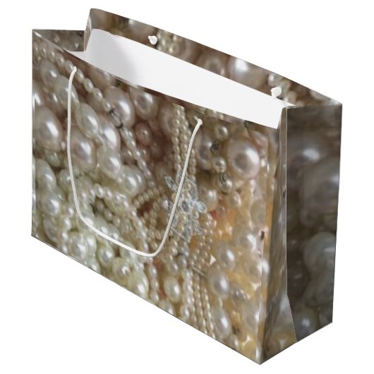 Perlen-Foto Große Geschenktüte (Vorderseite Schrägansicht)