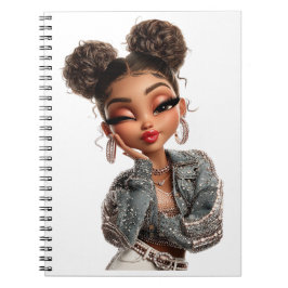 Perlen-Glamour-Girl-Spiral-Fotoblock Notizblock