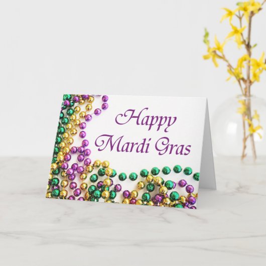 Perlen-glückliche Karneval-Karten Karte (Gelbe Blume)