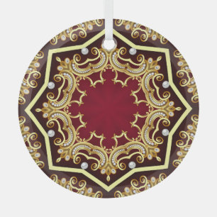 Perlen-Gold-Rahmen-Illustrationshintergrund Ornament Aus Glas