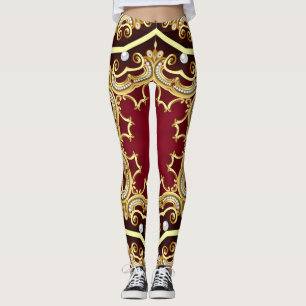 Perlen-Goldrahmen-Illustrationshintergrund Leggings
