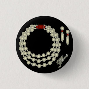 Perlen-Halsketten-Set-Knopf Button