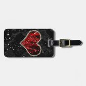 Perlen-Herz Gepäckanhänger (Vorderseite horizontal)