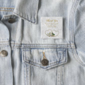 Perlen-Herz-u. Blumen-Damast-Gastgeschenk Hochzeit Button (Beispiel)