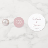 Perlen & Herzen auf staubigen Rose Hochzeit Konfetti (Vorderseiten)