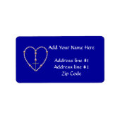 Perlen, herzförmig Rosary Adressaufkleber (Vorne)