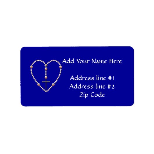 Perlen, herzförmig Rosary Adressaufkleber (Vorne)