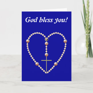 Perlen, herzförmig Rosary Feiertagskarte