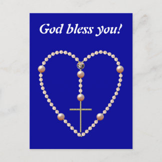 Perlen, herzförmig Rosary Postkarte
