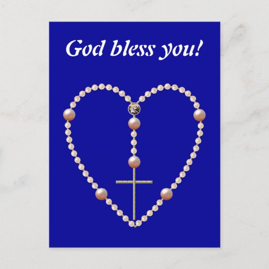 Perlen, herzförmig Rosary Postkarte (Vorderseite)