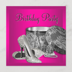 Perlen High Heel Schuhe Damen Hellrosa Geburtstag Einladung