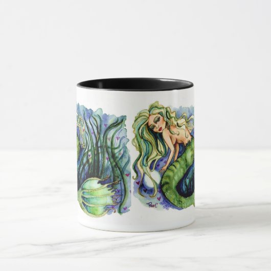Perlen-hübsche grüne Meerjungfrau-Tasse Tasse (Zentrum)