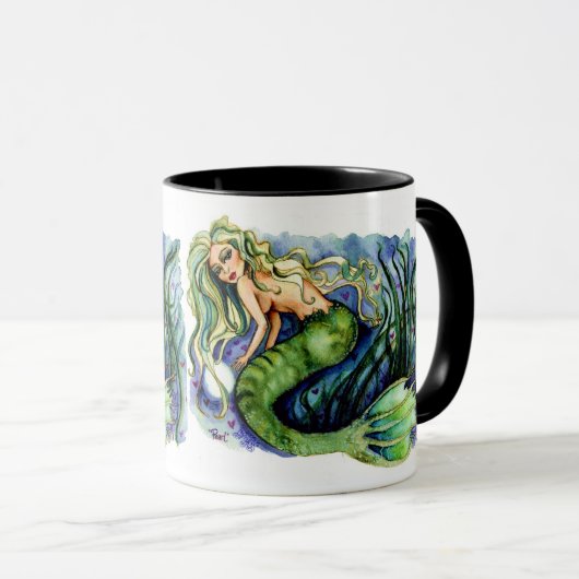 Perlen-hübsche grüne Meerjungfrau-Tasse Tasse (VorderseiteRechts)