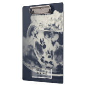 Perlen im Teecup Vintag Modernes Glam Personalisie Klemmbrett (Links)