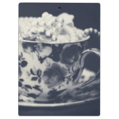 Perlen im Teecup Vintag Modernes Glam Personalisie Klemmbrett (Rückseite)