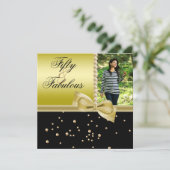 Perlen & Imitate Bow Fabulous 50 Foto Frauen Einladung (Stehend Vorderseite)