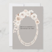 Perlen in Beige und Weiß und Florals Baby Dusche I Einladung