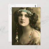 Perlen in ihrem Haar Postkarte (Vorne/Hinten)