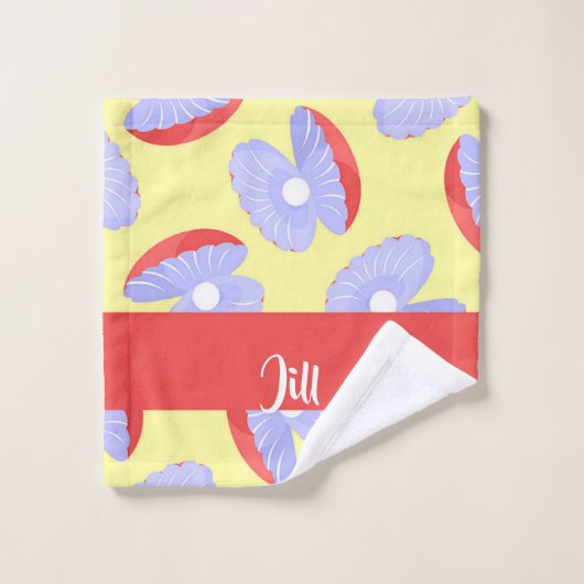 Perlen in Muscheln Waschlappen (Waschlappen)