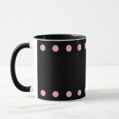 Perlen-Kakao- und Kaffeetasse (Schwarz & Rosa) (Links)