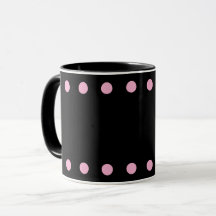 Perlen-Kakao- und Kaffeetasse (Schwarz & Rosa)
