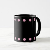 Perlen-Kakao- und Kaffeetasse (Schwarz & Rosa) (VorderseiteRechts)