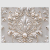 Perlen Kristalle Französisch Damask Stickerei Deco Seidenpapier (Vorderseite)