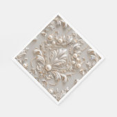 Perlen Kristalle Französisch Damask Stickerei Deco Serviette (Ecke)