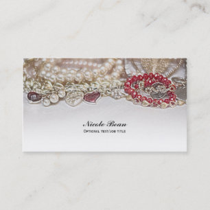 Perlen & Liebe Juwelen Rot Valentine Chic Elegant Visitenkarte