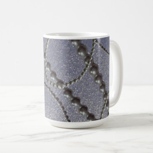 Perlen mit Blue Metallic Fleck Tasse (VorderseiteRechts)