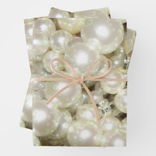 Perlen mit Golddesign Geschenkpapier Set (Beispiel)