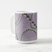 Perlen mit Mauve Metallic Fleck Tasse (Vorderseite Links)