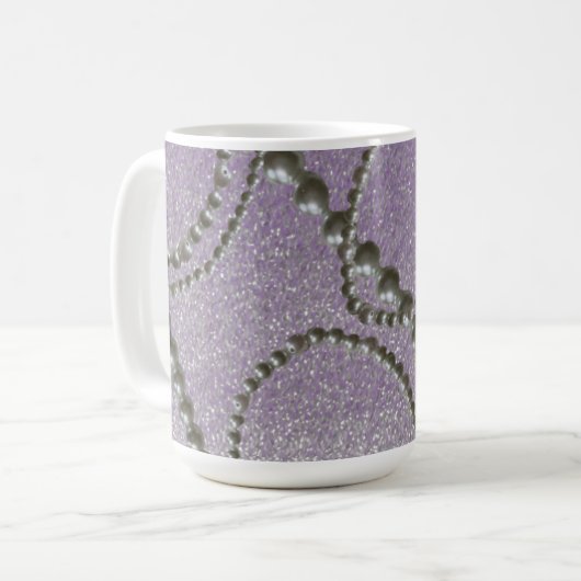 Perlen mit Mauve Metallic Fleck Tasse (Vorderseite Links)