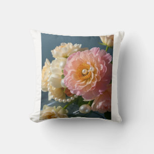 Perlen mit rosa Blume Kissen