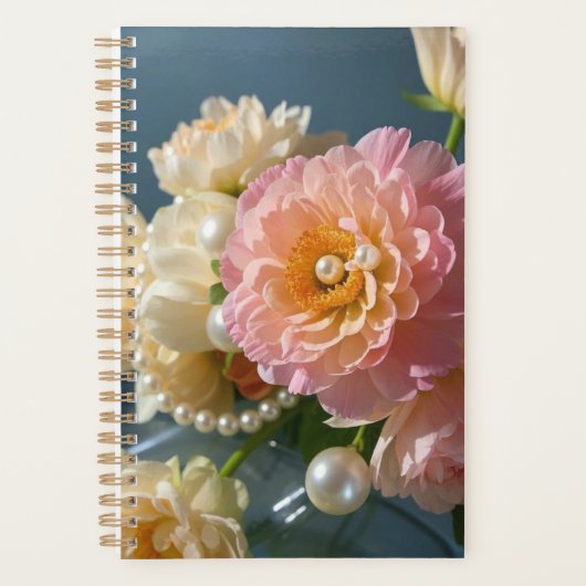 Perlen mit rosa Blume Planer (Vorderseite)