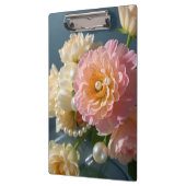 Perlen mit rosa Blüten Klemmbrett (Links)