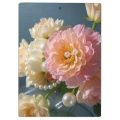 Perlen mit rosa Blüten Klemmbrett (Rückseite)