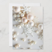 Perlen mit Schneeflocken Neutral Baby Dusche Einladung (Rückseite)
