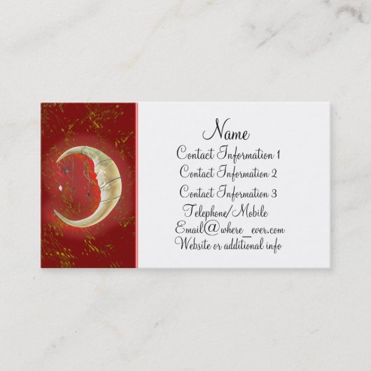 Perlen-Mond-Rot-Visitenkarte Visitenkarte (Vorderseite)